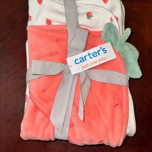 Carter's baby’s towel set - White and Coral